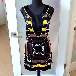 BEBE  Silk Reversible Equestrian Print Dress-Never Worn